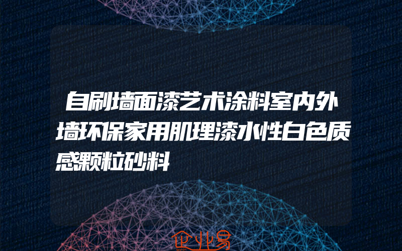 自刷墙面漆艺术涂料室内外墙环保家用肌理漆水性白色质感颗粒砂料