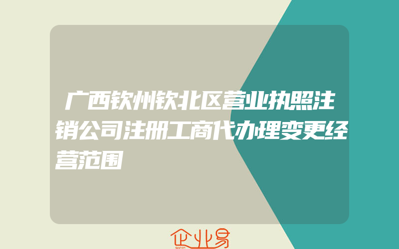 广西钦州钦北区营业执照注销公司注册工商代办理变更经营范围