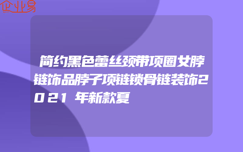 简约黑色蕾丝颈带项圈女脖链饰品脖子项链锁骨链装饰2021年新款夏