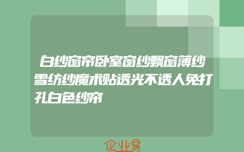 白纱窗帘卧室窗纱飘窗薄纱雪纺纱魔术贴透光不透人免打孔白色纱帘