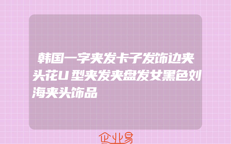 韩国一字夹发卡子发饰边夹头花U型夹发夹盘发女黑色刘海夹头饰品