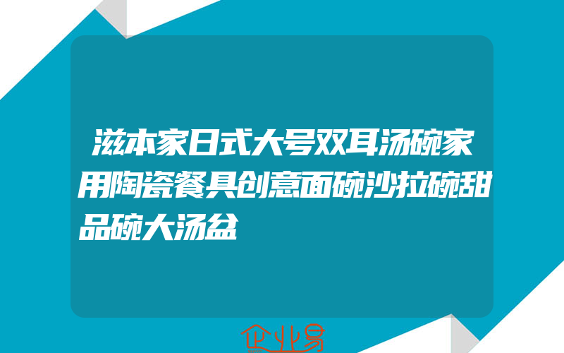 滋本家日式大号双耳汤碗家用陶瓷餐具创意面碗沙拉碗甜品碗大汤盆