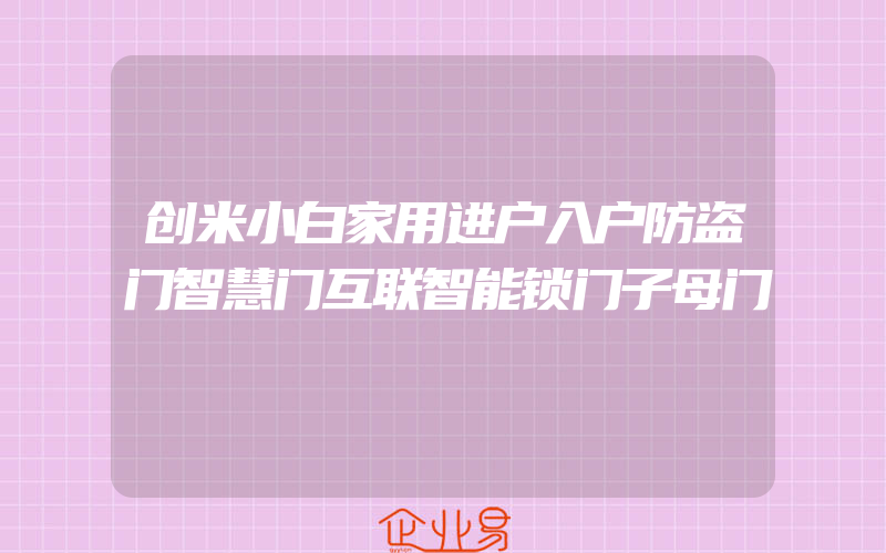 创米小白家用进户入户防盗门智慧门互联智能锁门子母门