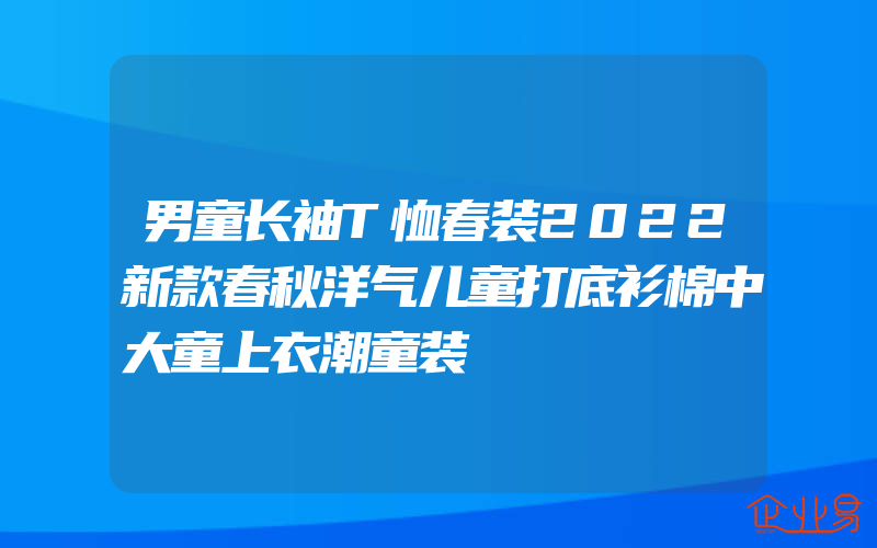 男童长袖T恤春装2022新款春秋洋气儿童打底衫棉中大童上衣潮童装