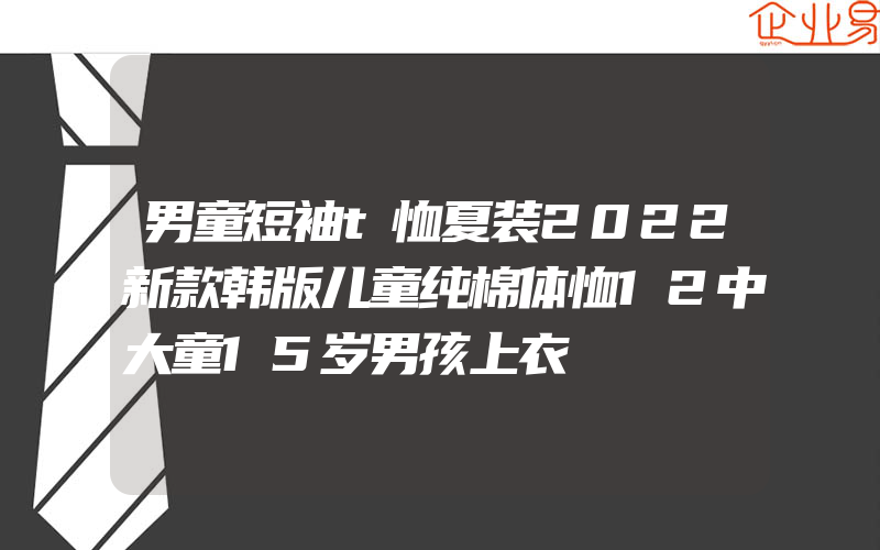 男童短袖t恤夏装2022新款韩版儿童纯棉体恤12中大童15岁男孩上衣