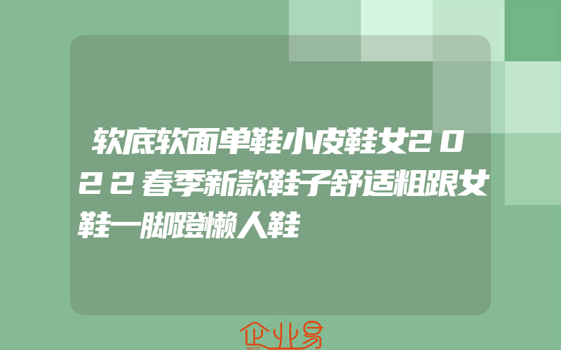 软底软面单鞋小皮鞋女2022春季新款鞋子舒适粗跟女鞋一脚蹬懒人鞋