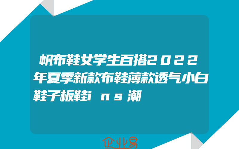 帆布鞋女学生百搭2022年夏季新款布鞋薄款透气小白鞋子板鞋ins潮