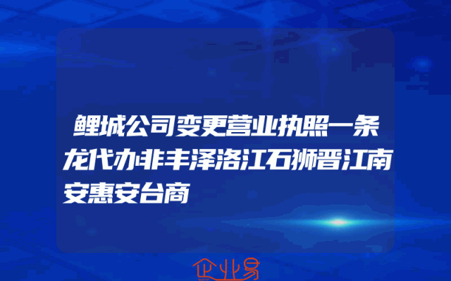鲤城公司变更营业执照一条龙代办非丰泽洛江石狮晋江南安惠安台商