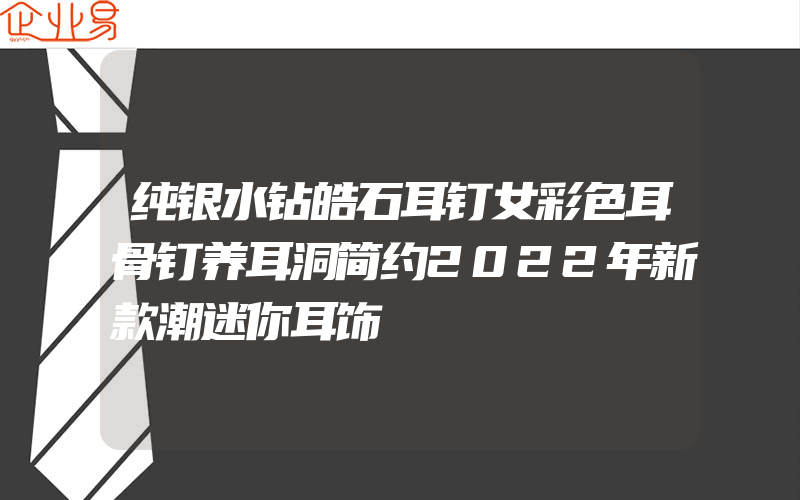 纯银水钻皓石耳钉女彩色耳骨钉养耳洞简约2022年新款潮迷你耳饰