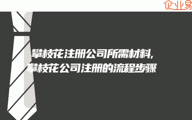 攀枝花注册公司所需材料,攀枝花公司注册的流程步骤