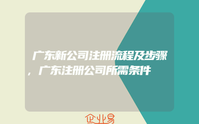 广东新公司注册流程及步骤,广东注册公司所需条件