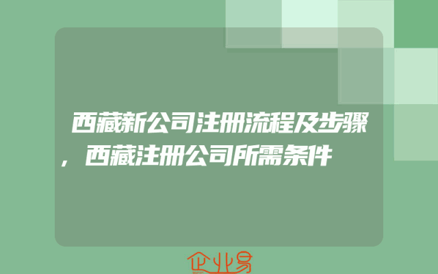 西藏新公司注册流程及步骤,西藏注册公司所需条件