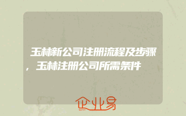 玉林新公司注册流程及步骤,玉林注册公司所需条件