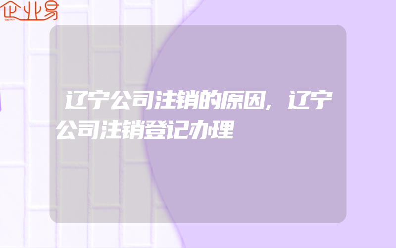 辽宁公司注销的原因,辽宁公司注销登记办理