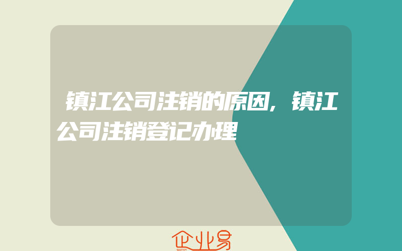 镇江公司注销的原因,镇江公司注销登记办理