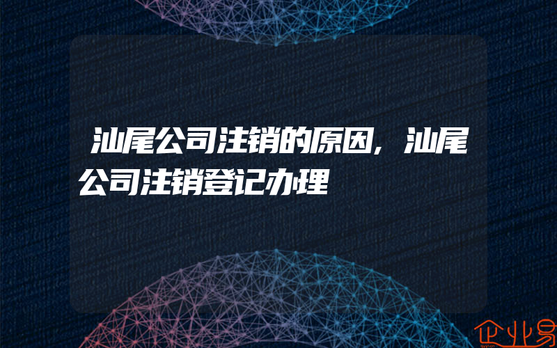 汕尾公司注销的原因,汕尾公司注销登记办理