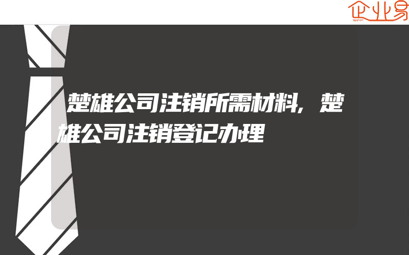 楚雄公司注销所需材料,楚雄公司注销登记办理