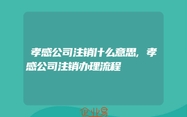 孝感公司注销什么意思,孝感公司注销办理流程