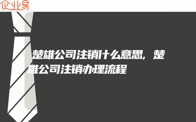 楚雄公司注销什么意思,楚雄公司注销办理流程
