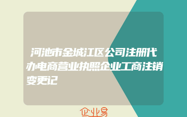 河池市金城江区公司注册代办电商营业执照企业工商注销变更记