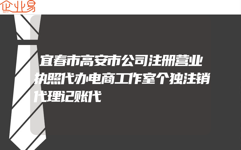 宜春市高安市公司注册营业执照代办电商工作室个独注销代理记账代