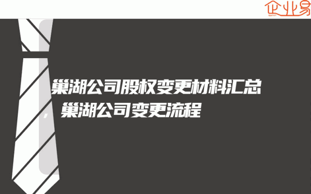 巢湖公司股权变更材料汇总,巢湖公司变更流程