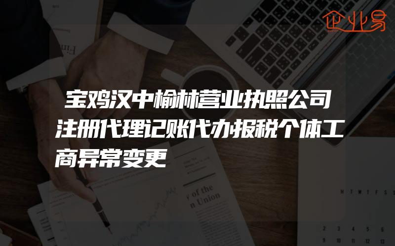 宝鸡汉中榆林营业执照公司注册代理记账代办报税个体工商异常变更