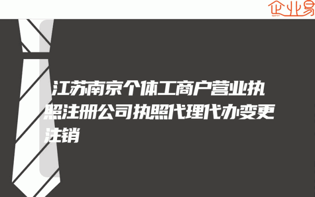 江苏南京个体工商户营业执照注册公司执照代理代办变更注销