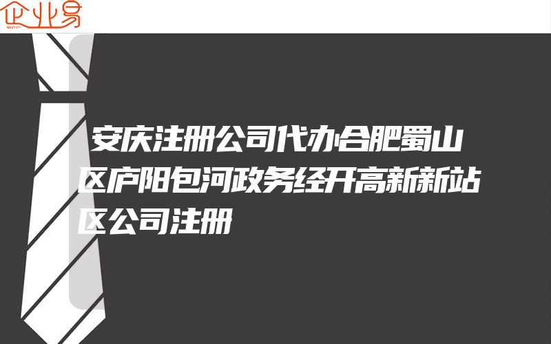 安庆注册公司代办合肥蜀山区庐阳包河政务经开高新新站区公司注册