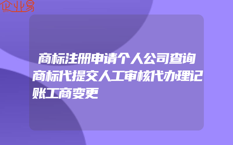 商标注册申请个人公司查询商标代提交人工审核代办理记账工商变更