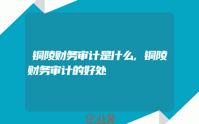 铜陵财务审计是什么,铜陵财务审计的好处
