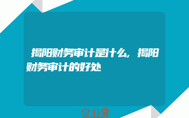 揭阳财务审计是什么,揭阳财务审计的好处