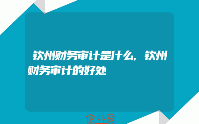 钦州财务审计是什么,钦州财务审计的好处