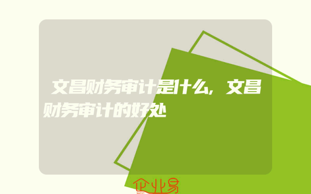 文昌财务审计是什么,文昌财务审计的好处