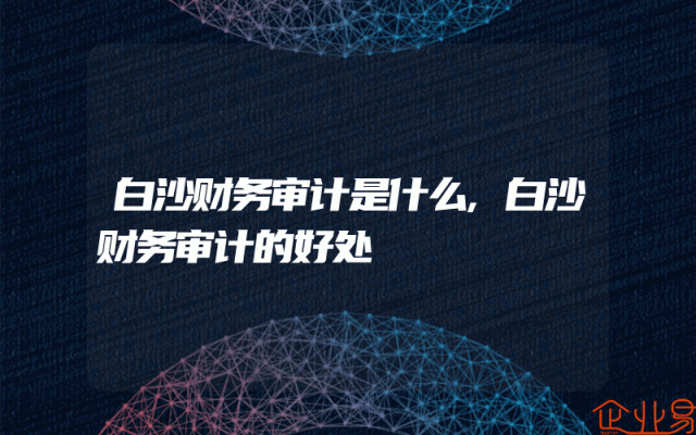 白沙财务审计是什么,白沙财务审计的好处