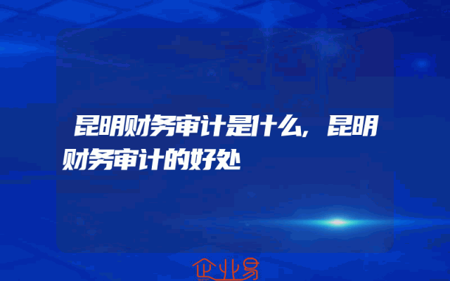 昆明财务审计是什么,昆明财务审计的好处