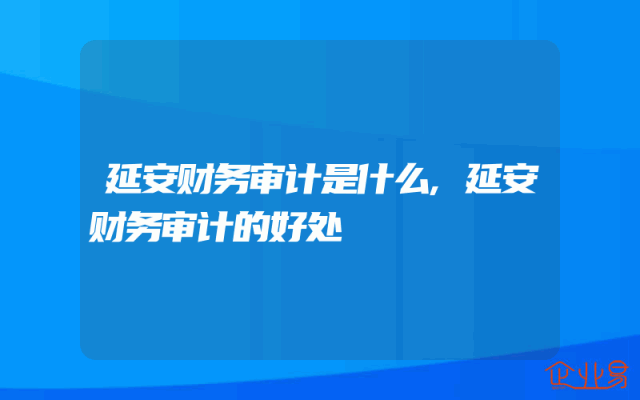 延安财务审计是什么,延安财务审计的好处