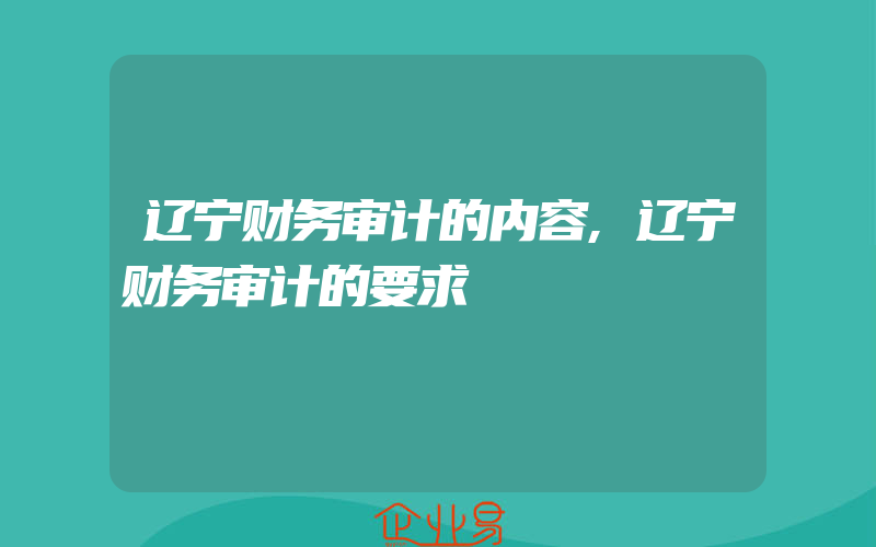 辽宁财务审计的内容,辽宁财务审计的要求