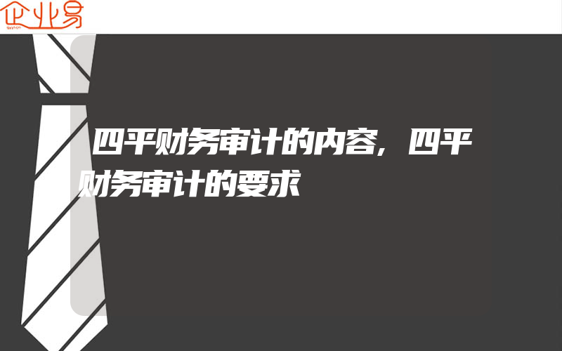 四平财务审计的内容,四平财务审计的要求