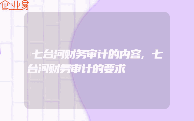 七台河财务审计的内容,七台河财务审计的要求