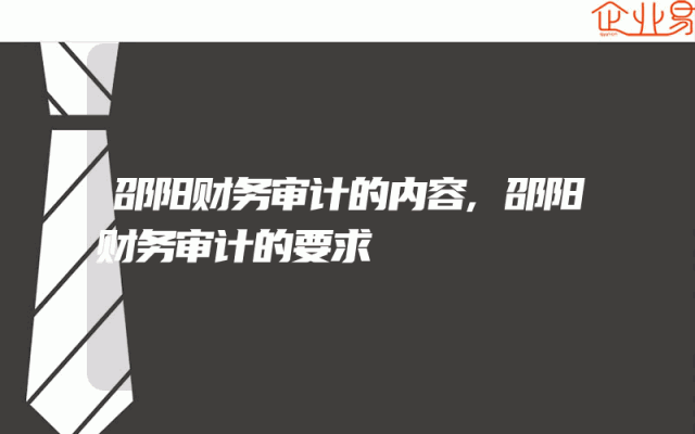 邵阳财务审计的内容,邵阳财务审计的要求