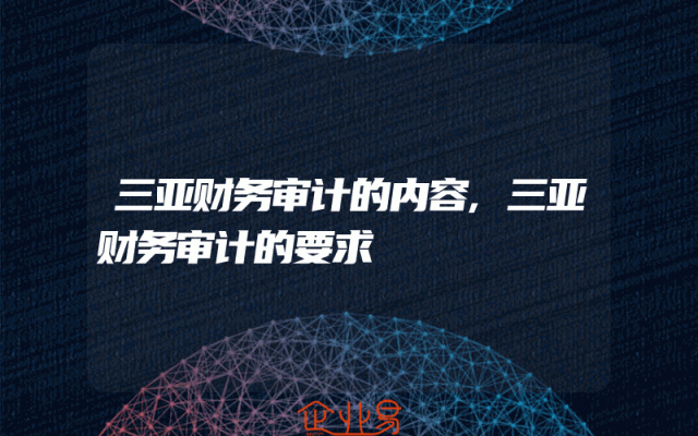 三亚财务审计的内容,三亚财务审计的要求