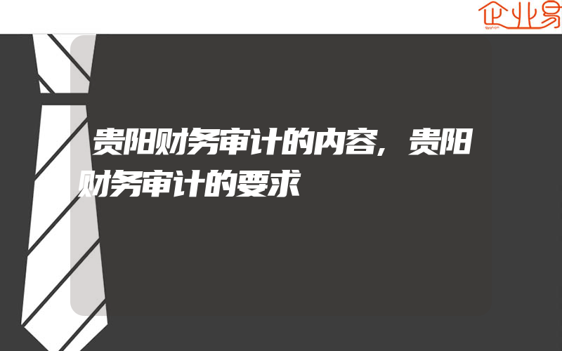 贵阳财务审计的内容,贵阳财务审计的要求