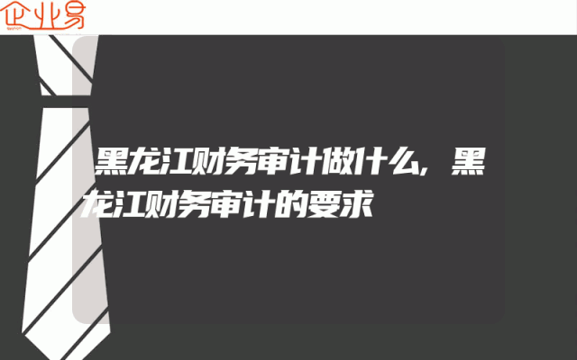 黑龙江财务审计做什么,黑龙江财务审计的要求