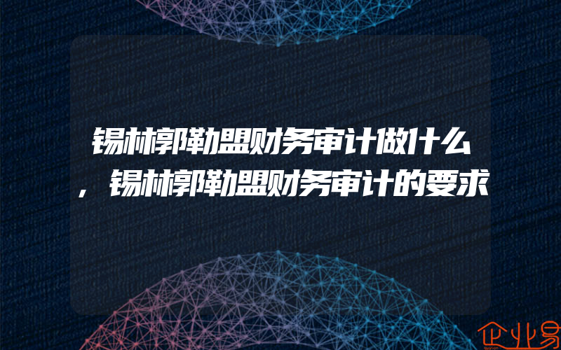 锡林郭勒盟财务审计做什么,锡林郭勒盟财务审计的要求