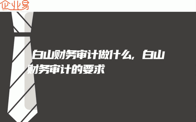 白山财务审计做什么,白山财务审计的要求