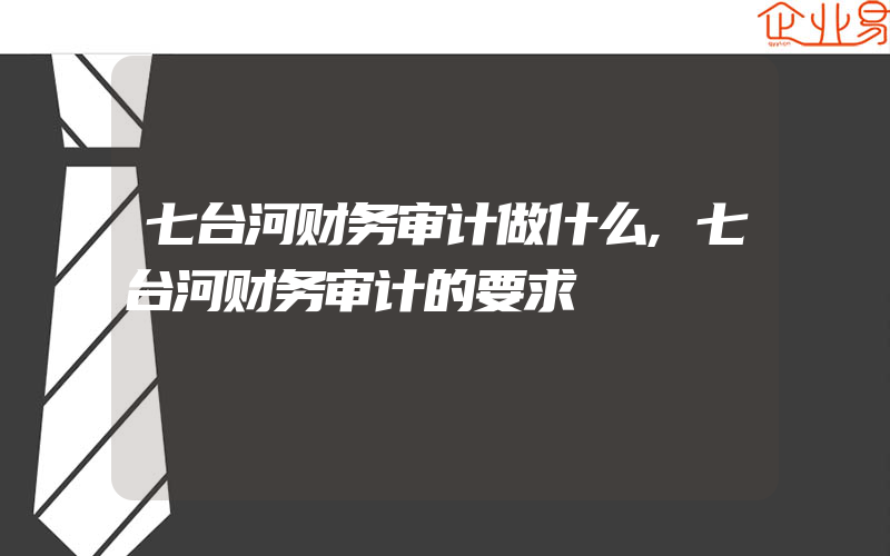 七台河财务审计做什么,七台河财务审计的要求