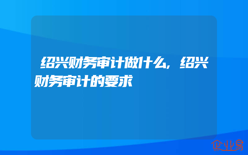 绍兴财务审计做什么,绍兴财务审计的要求