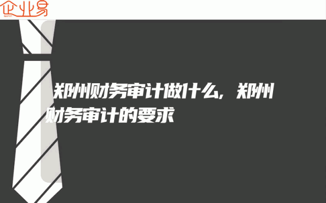 郑州财务审计做什么,郑州财务审计的要求