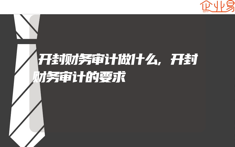 开封财务审计做什么,开封财务审计的要求